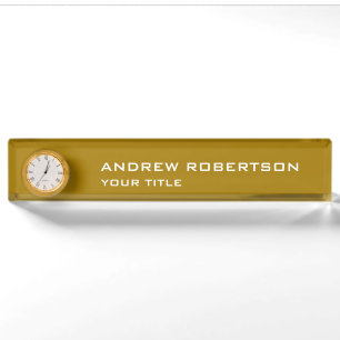 Gold Colour Plain Elegant Minimalist Simple Nameplate
