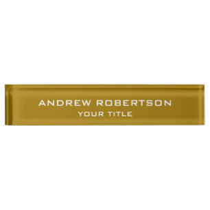 Gold Colour Plain Elegant Minimalist Simple Nameplate
