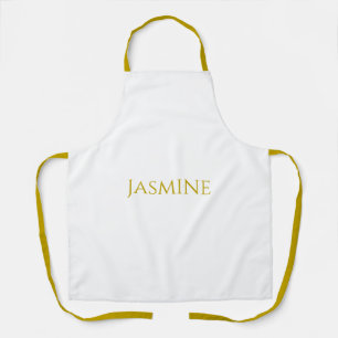 Gold Colour Plain Minimalist Professional Name  Apron