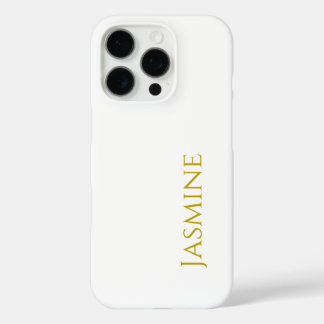 Gold Colour Plain Minimalist Professional Name iPhone 16 Pro Case