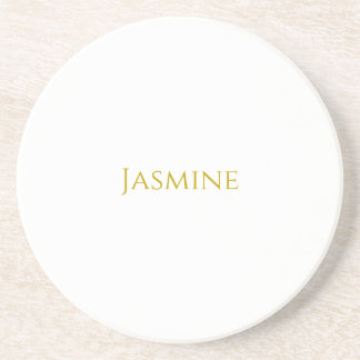 Gold Colour Plain Minimalist Professional Name  Coaster