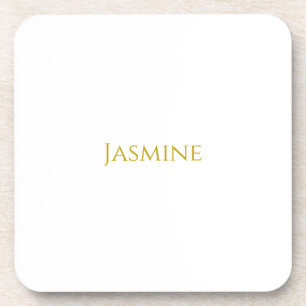 Gold Colour Plain Minimalist Professional Name Coaster