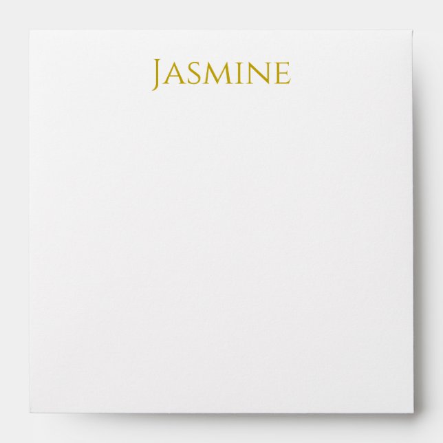 Gold Colour Plain Minimalist Professional Name  Envelope (Front)