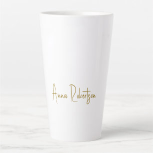 Gold Colour Professional Calligraphy Minimalist Latte Mug