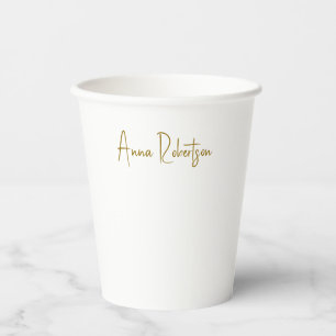 Gold Colour Professional Calligraphy Minimalist Paper Cups