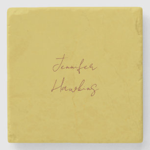 Gold colour professional plain handwriting stone coaster
