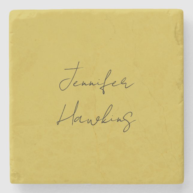 Gold colour professional plain handwriting stone coaster (Front)