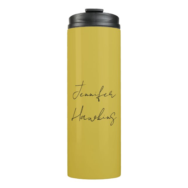 Gold colour professional plain handwriting thermal tumbler (Front)