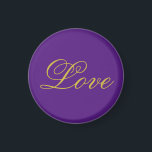 Gold Colour Script Love Purple Wedding Calligraphy Magnet<br><div class="desc">You can easily change the fonts and colours. You can also add your logo and the background image as you like.</div>