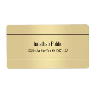 Gold Colour Simple Design Template Shipping Addres