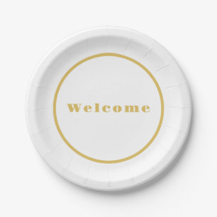 Gold Colour Welcome Party Minimalist Professional Paper Plate