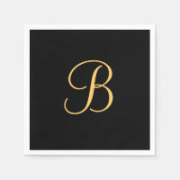 Gold-coloured B on black