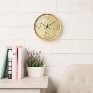 Gold Coloured Clock Face with Large Numerals