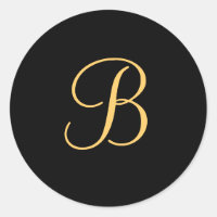 Gold-coloured initial B on black monogram sticker