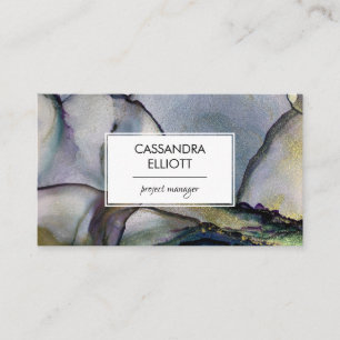 Gold & Colourful Abstract Alcohol Ink Liquid Art Business Card