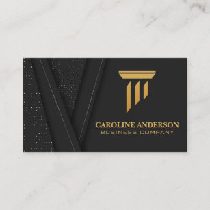 Gold Column Icon   Corporate Financial Business Card