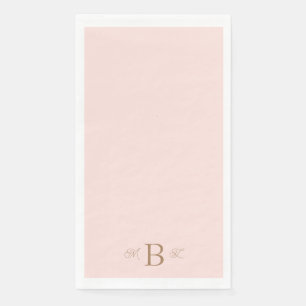 Gold Combo Font Monogram Blush Wedding  Napkin