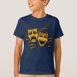 Gold Comedy And Tragedy Theatre Masks T-Shirt