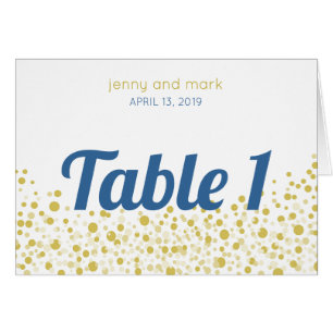 Gold Conetti Wedding Table Tent