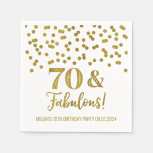 Gold Confetti 70 & Fabulous Napkin