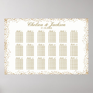 Gold Confetti and White - 18 Seating Chart