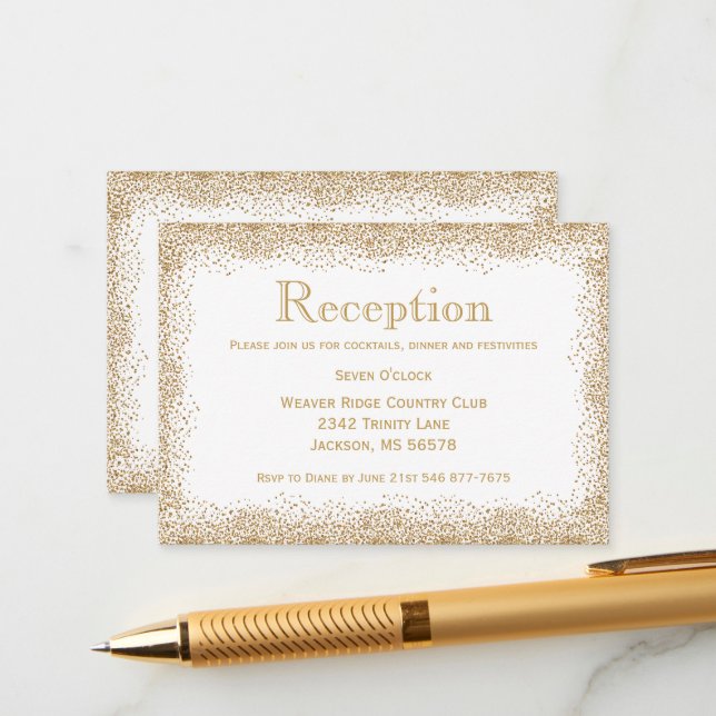 Gold Confetti and White  Enclosure Card (Front/Back In Situ)