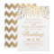 Gold Confetti and White Wedding Invitation