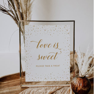 Gold Confetti Anniversary Love Is Sweet - GAC193 Poster