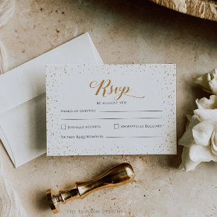 Gold Confetti Anniversary RSVP Card - GAC168