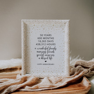 Gold Confetti Anniversary Sign - GAC18