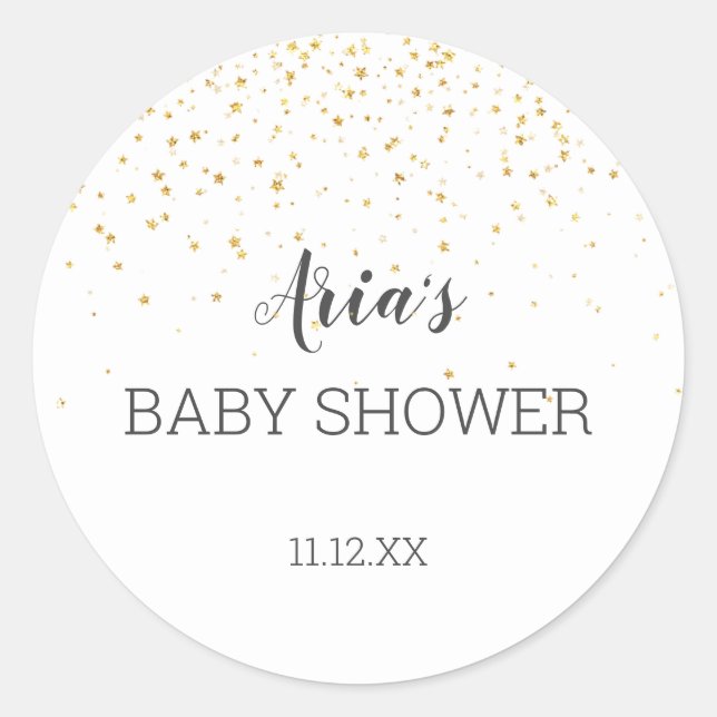 Gold Confetti Baby Shower Envelope Seal (Front)