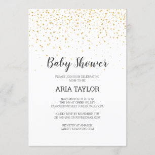 Gold Confetti Baby Shower Invitation