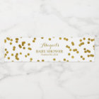 Gold Confetti Baby Shower Water Bottle Label