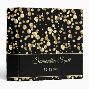 Gold confetti binder