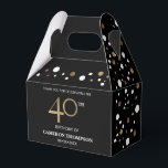 Gold Confetti Black 40th birthday Favour Box<br><div class="desc">Celebrate a milestone birthday in style with our Gold Confetti Black 40th Birthday Favour Box! This chic and classic design features a sophisticated combination of gold, black, and white confetti, setting the perfect tone for a fabulous 40th birthday celebration. Personalize and customize this favour box with the name of the...</div>