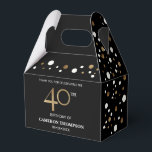 Gold Confetti Black 40th birthday Favour Box<br><div class="desc">Celebrate a milestone birthday in style with our Gold Confetti Black 40th Birthday Favour Box! This chic and classic design features a sophisticated combination of gold, black, and white confetti, setting the perfect tone for a fabulous 40th birthday celebration. Personalize and customize this favour box with the name of the...</div>