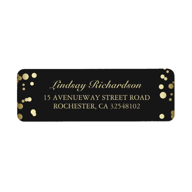 Gold Confetti Black Wedding (Front)