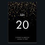 Gold Confetti | Black Wedding Table Numbers<br><div class="desc">These gold confetti | black wedding table numbers are perfect for a simple,  classy wedding reception. The elegant whimsical design features faux gold glitter confetti and minimalist calligraphy on black with a modern boho feel.</div>