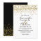 Gold confetti black white typography wedding
