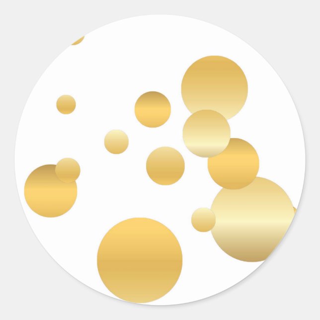 Gold Confetti Blank Template Elegant Modern Classic Round Sticker (Front)