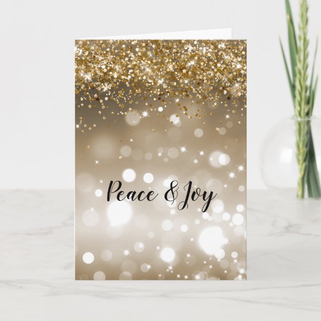 Gold Confetti Bokeh Inspirational Card (Front)