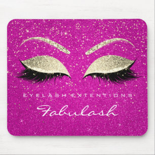 Gold Confetti Branding Beauty Hot Pink Lashes Mouse Pad