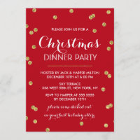 Gold Confetti Christmas Party (Custom Colour)