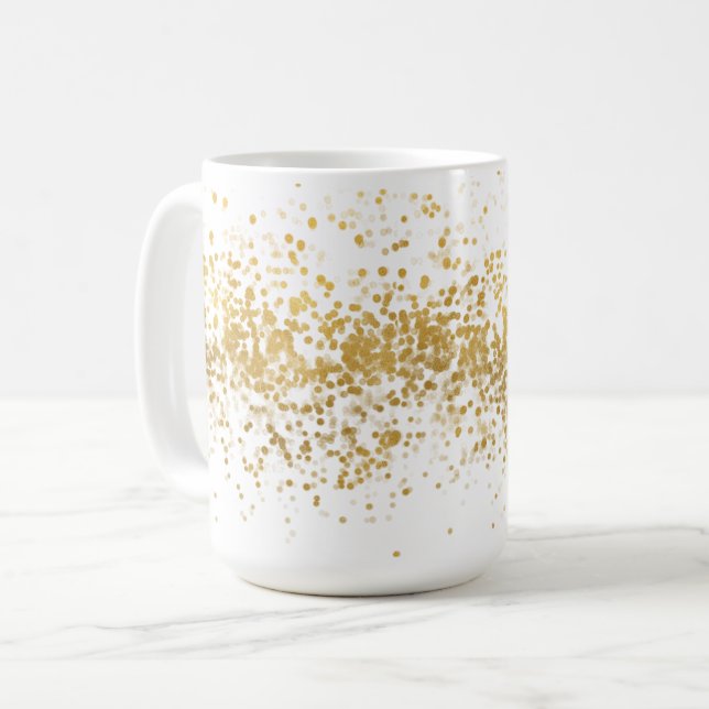 Gold Confetti Coffee Mug (Front Left)