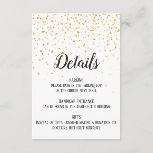 Gold Confetti Detail Insert Card