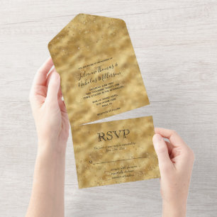 Gold Confetti Doit Tout En Une Invitation