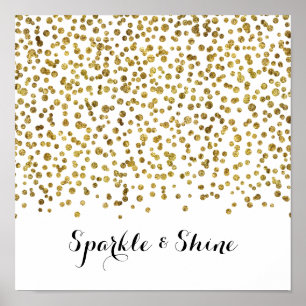 Gold Confetti Dot Sparkle and Shine Poster
