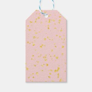 Gold Confetti Dots Blush Pink Gift Tags