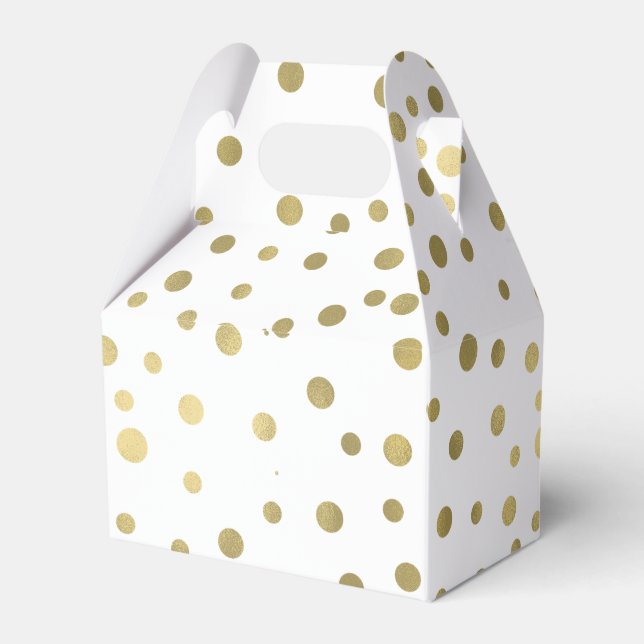 Gold Confetti Dots Favor Box (Back Side)