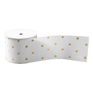 Gold Confetti Dots  Grosgrain Ribbon